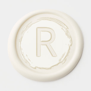 Elegant Cream Minimalist Wax Seal Sticker