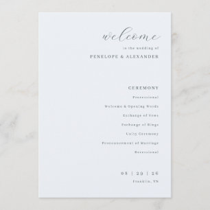 Elegant Cream Minimalist Wedding Ceremony Program