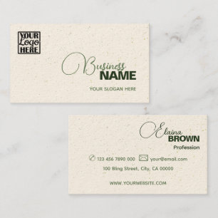Elegant Cream Modern Decent Simple with Logo Business Card