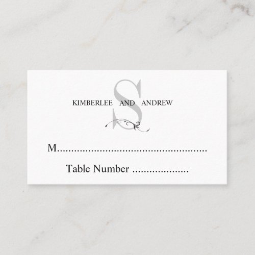Elegant Cream Monogram Wedding Seating Cards Business Card