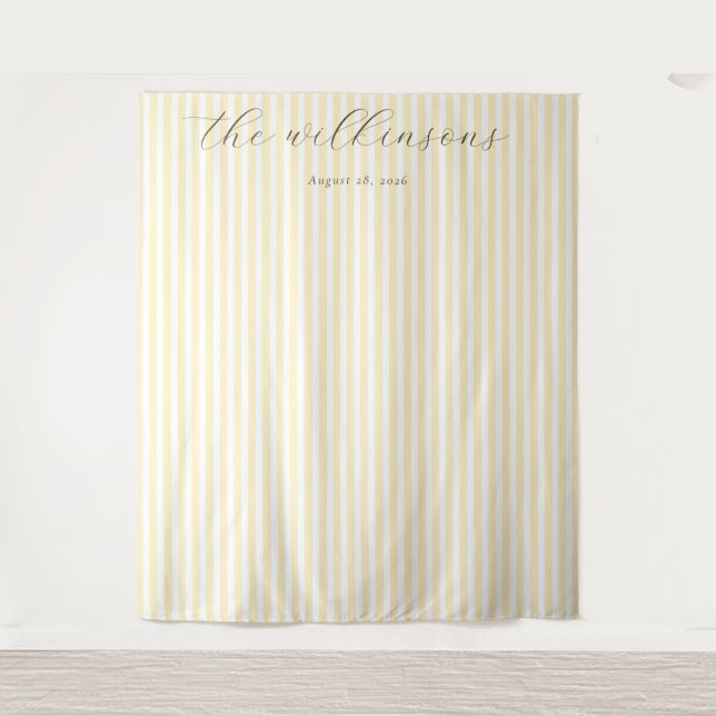 Elegant Cream Pinstripes Tapestry (Front)