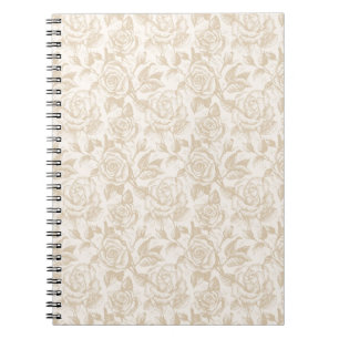 Elegant Cream Rose Floral Notebook