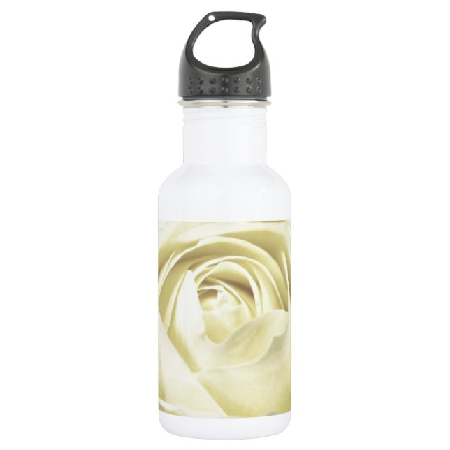 Elegant Cream Rose Stainless Steel Water Bottle (Front)