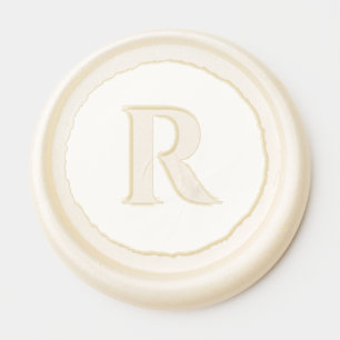 Elegant Cream Serif Initial Seal Wax Seal Sticker