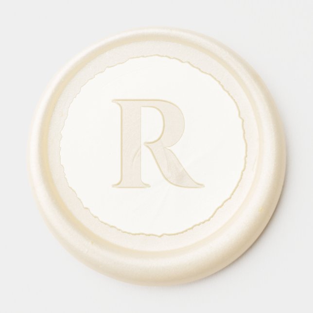 Elegant Cream Serif Initial Seal Wax Seal Sticker (Front)