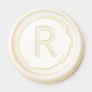 Elegant Cream Serif Monogram Seal Wax Seal Sticker