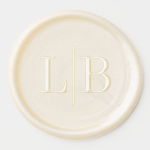 Elegant Cream Serif Monogram Seal Wax Seal Sticker