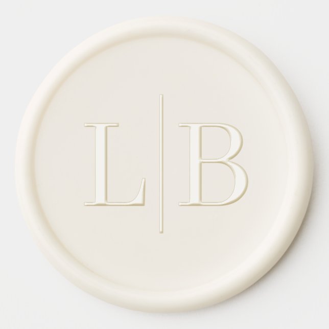 Elegant Cream Serif Wedding Wax Seal Sticker (Front)