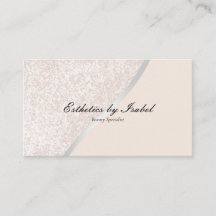 Elegant Cream Sparkle Esthetician Business Card
