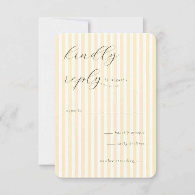 Elegant Cream Striped Invitations (Front)