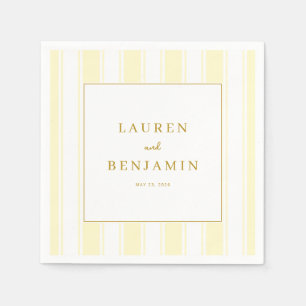 Elegant Cream Striped Minimalist Napkins