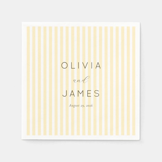 Elegant Cream Stripes Napkins (Front)