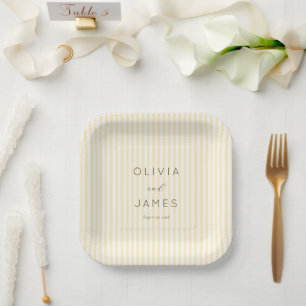 Elegant Cream Stripes Paper Plates
