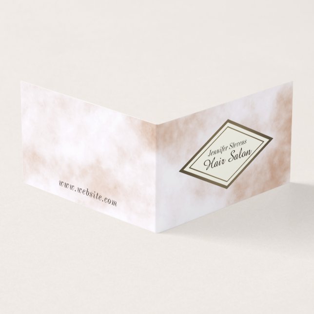 Elegant cream tan marble look business card (Outside)