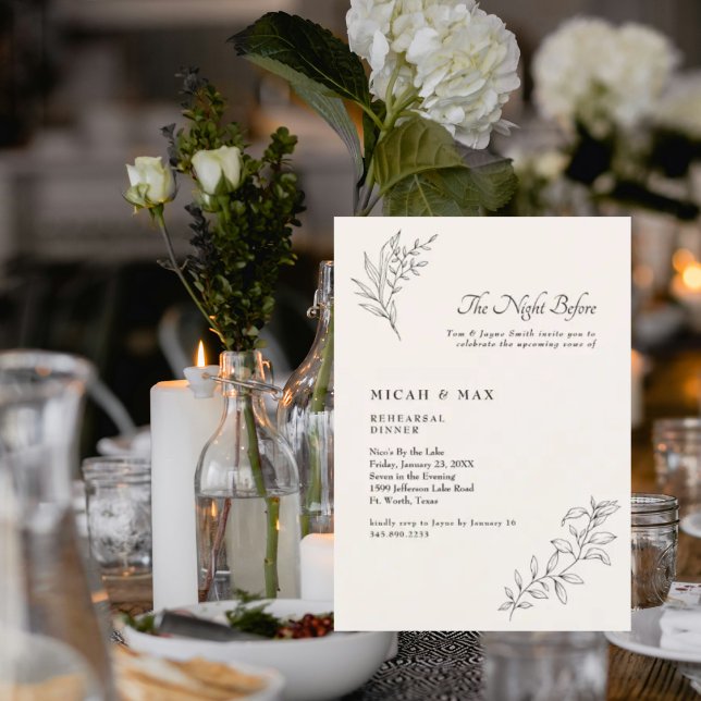 Elegant Cream The Night Before Wedding Rehearsal  Invitation (Creator Uploaded)
