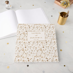 Elegant Cream Vintage Floral Botanical Guest Book