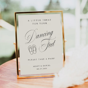 Elegant Cream Wedding Dancing Feet  Poster