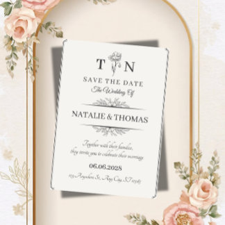 Elegant Cream Wedding Save the Date