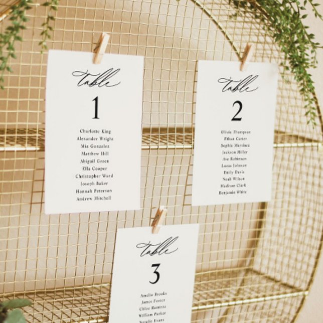 Elegant Cream Wedding Seating Chart Cards (Creator Uploaded)