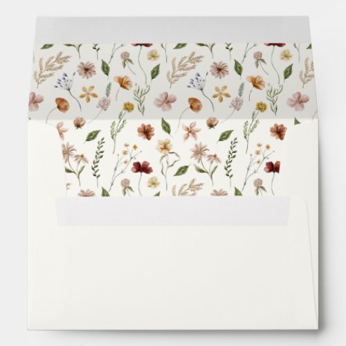 Elegant Cream Wildflower Baby Shower Envelope