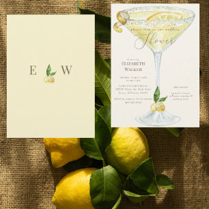 Elegant  Cream & Yellow Limoncello Wedding Shower Invitation
