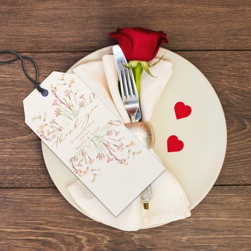Elegant Creamy Charm Wild Flower Wedding Gift Tags