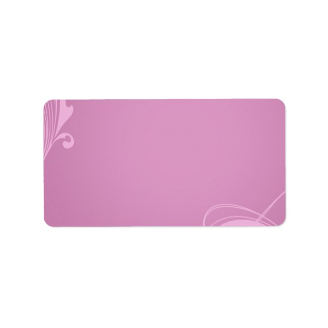 Elegant creamy pink swirls label (Front)
