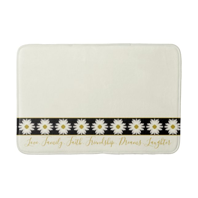 Elegant Creamy White Bath Mat (Front)