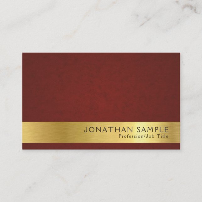 Elegant Creative Gold Look Premium Thick Luxury Business Card (Front)