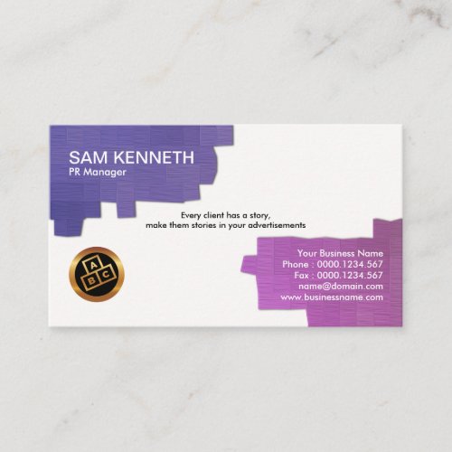 Elegant Creative Pastel Blocks Public Relations Business Card