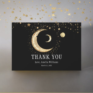 Elegant Crescent Moon Celestial Gold Thank You