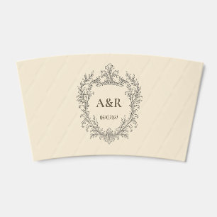 Elegant Crest Coffee Bar Wedding Cup Sleeve
