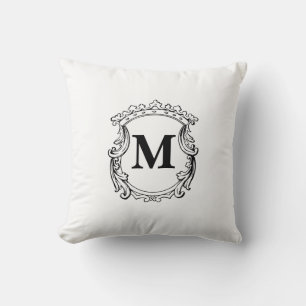 Elegant Crest Custom Monogram  Throw Pillow