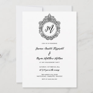 Elegant Crest Engagement Party Chic Invitation