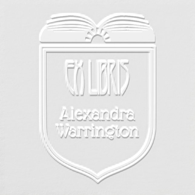 Elegant Crest Ex Libris Book Name Embosser (Design)