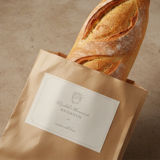 Elegant Crest Homemade Bread Gift Label (Elegant Crest DIY Homemade Gift Label)