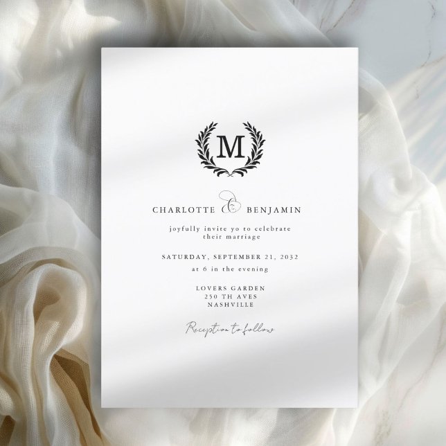 Elegant Crest Monogram Invitation (Elegant Crest Monogram Invitation)