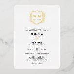 Elegant Crest Monogram Wedding Foil Invitation<br><div class="desc">This classic and elegant design features a striking botanical foil crest with monogram and minimal clean fonts. Easily edit the font colors and crest by clicking the Edit Design Tool button. See the entire collection for more matching items!</div>