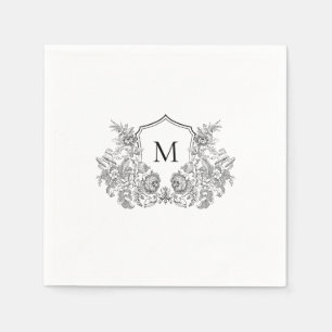 Elegant Crest Monogram Wedding Napkin