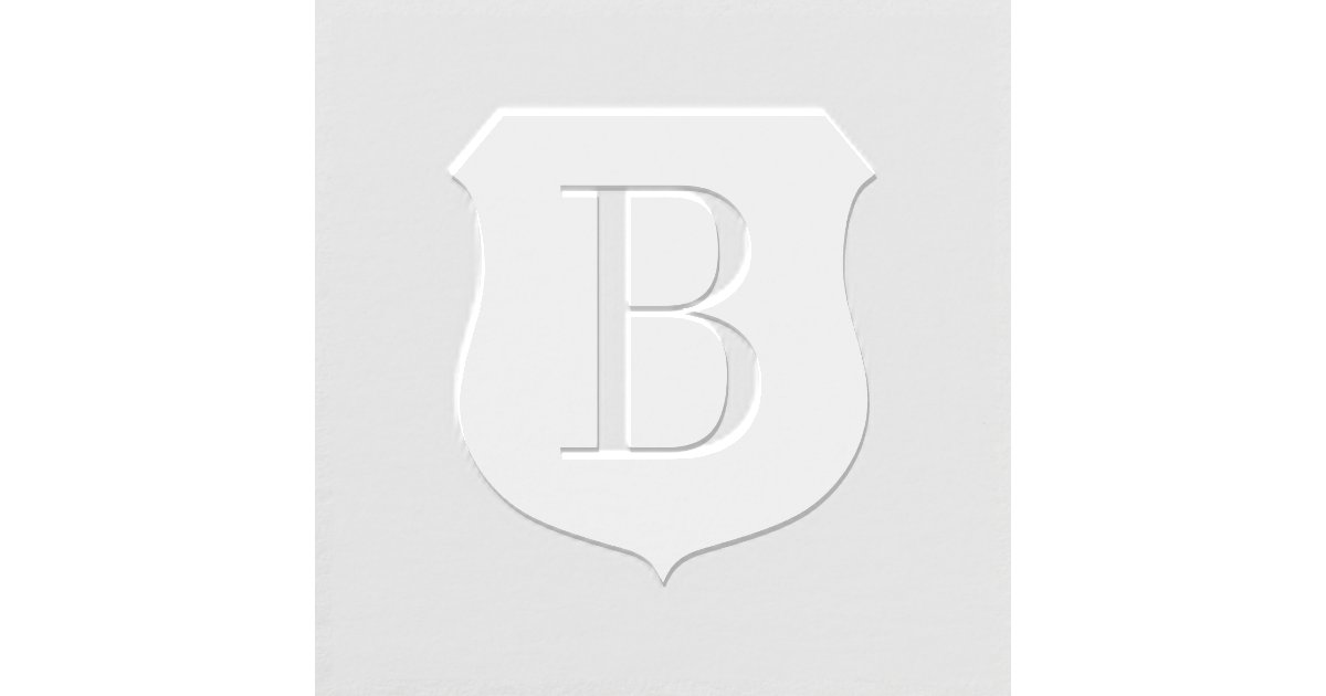 Elegant crest shield initialed monogram embosser | Zazzle