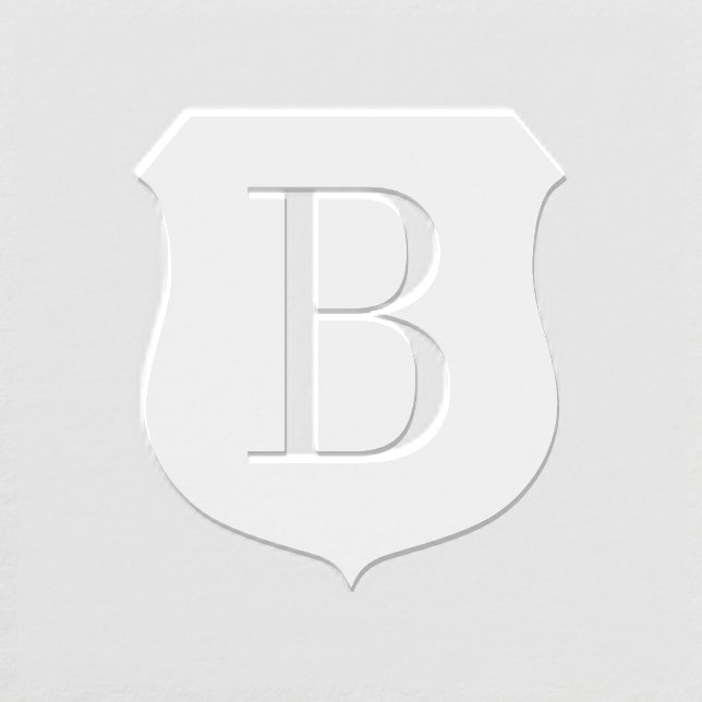 Elegant crest shield initialed monogram embosser (Design)