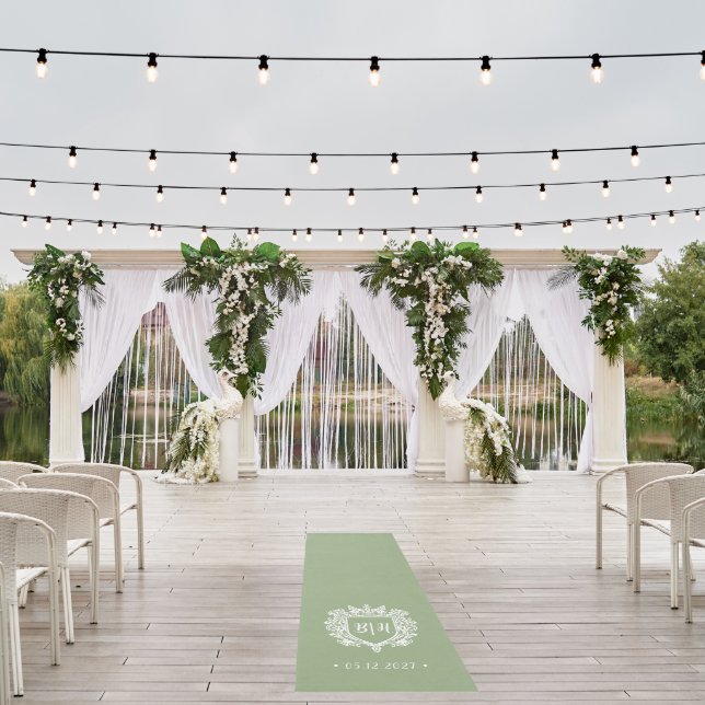 Elegant Crest Wedding Aisle Runner area rug (Insitu (Wedding 1))