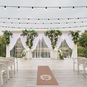Elegant Crest Wedding Aisle Runner area rug