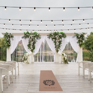 Elegant Crest Wedding Aisle Runner area rug