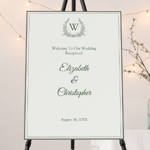 Elegant Crest Wedding Reception Welcome Sign