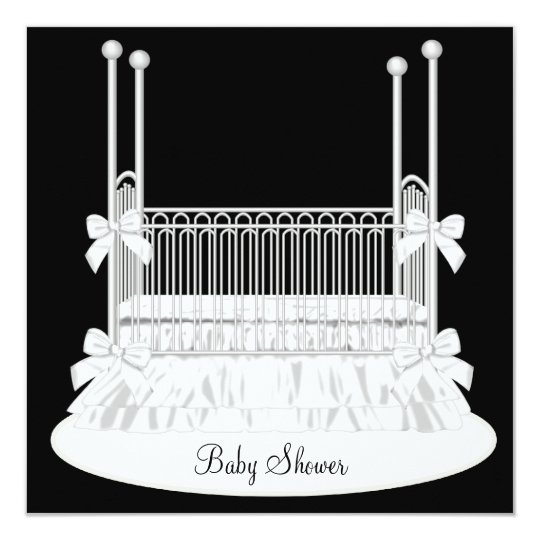 Elegant Crib Black White Baby Shower Invitation | Zazzle.com