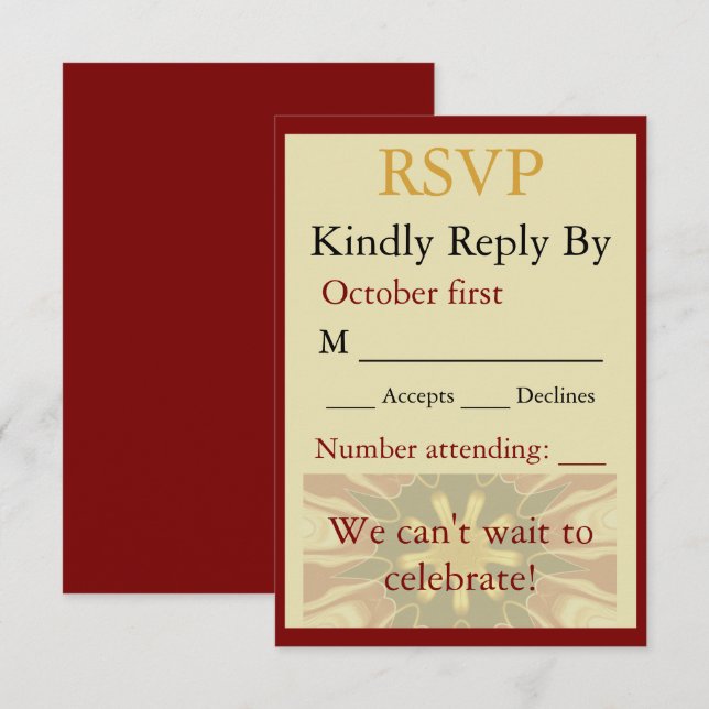 Elegant Crimson and Cream Starburst Design Traditi (Front/Back)