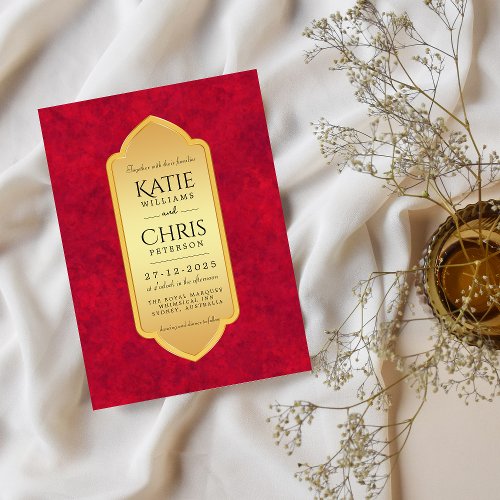 Elegant Crimson gold luxury royal Invitation