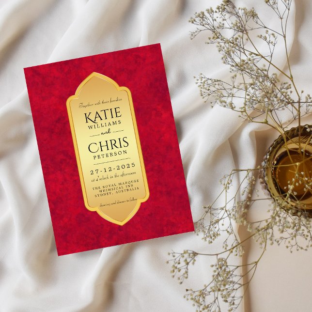 Elegant Crimson gold luxury royal Invitation (Creator Uploaded)