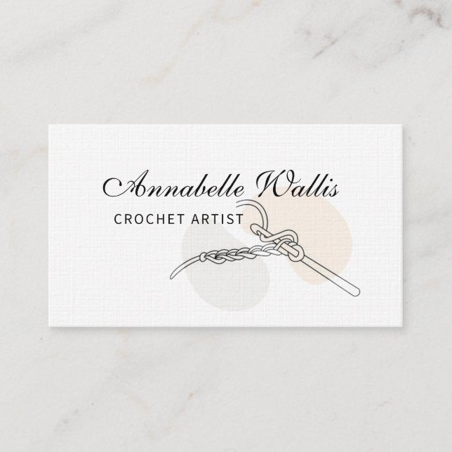 Elegant Crochet Artist Minimalist Business Card (Front)